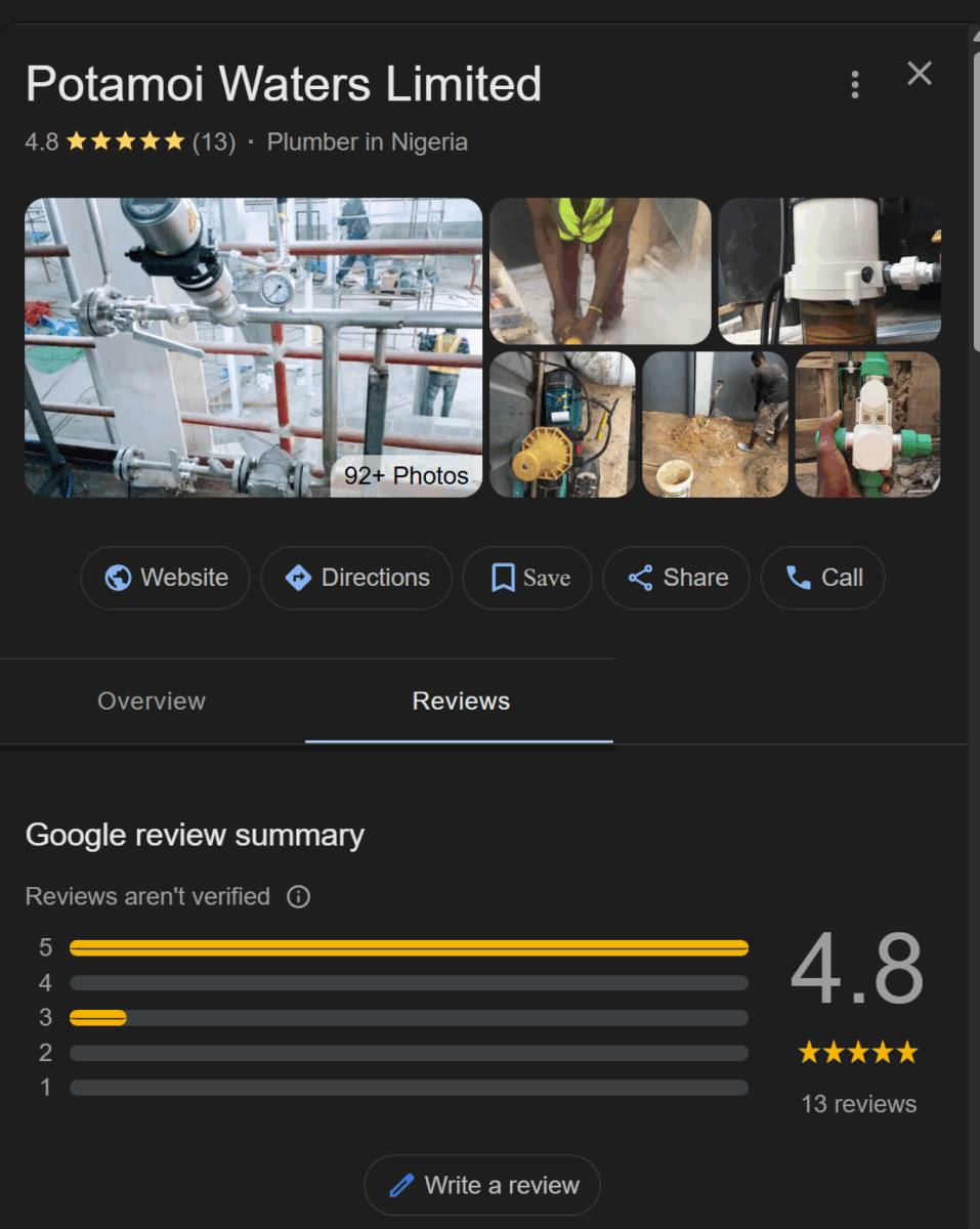 Customer leaving a 5-star Google review